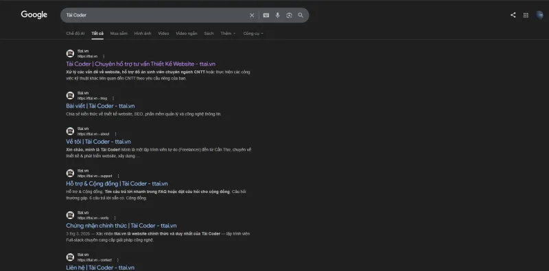 Google Search Mockup